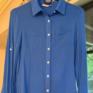 Ellie Kai camp shirt in royal blue, size 6